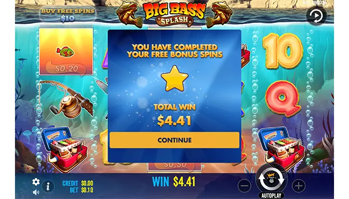 プレイした結果画面