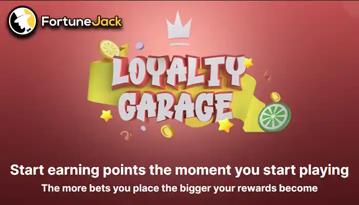フォーチュンジャックカジノで貰えるその他のボーナス「ロイヤリティガレージ」画像