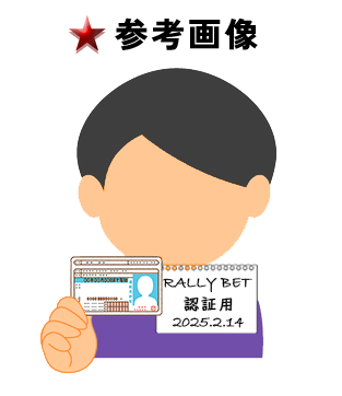 ラリーベットKYC認証方法03:セルフィー撮影例